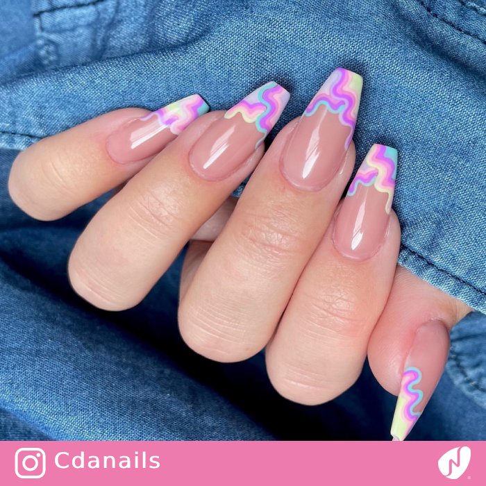 Bright Pastel French Tips